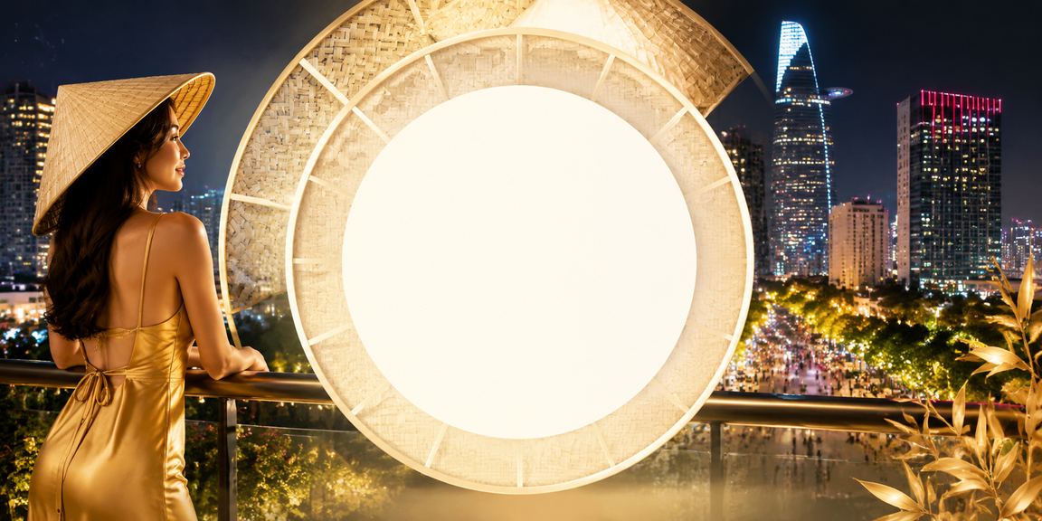 Người phụ nữ đội nón lá tham gia rút thăm may mắn tại TP.HCM